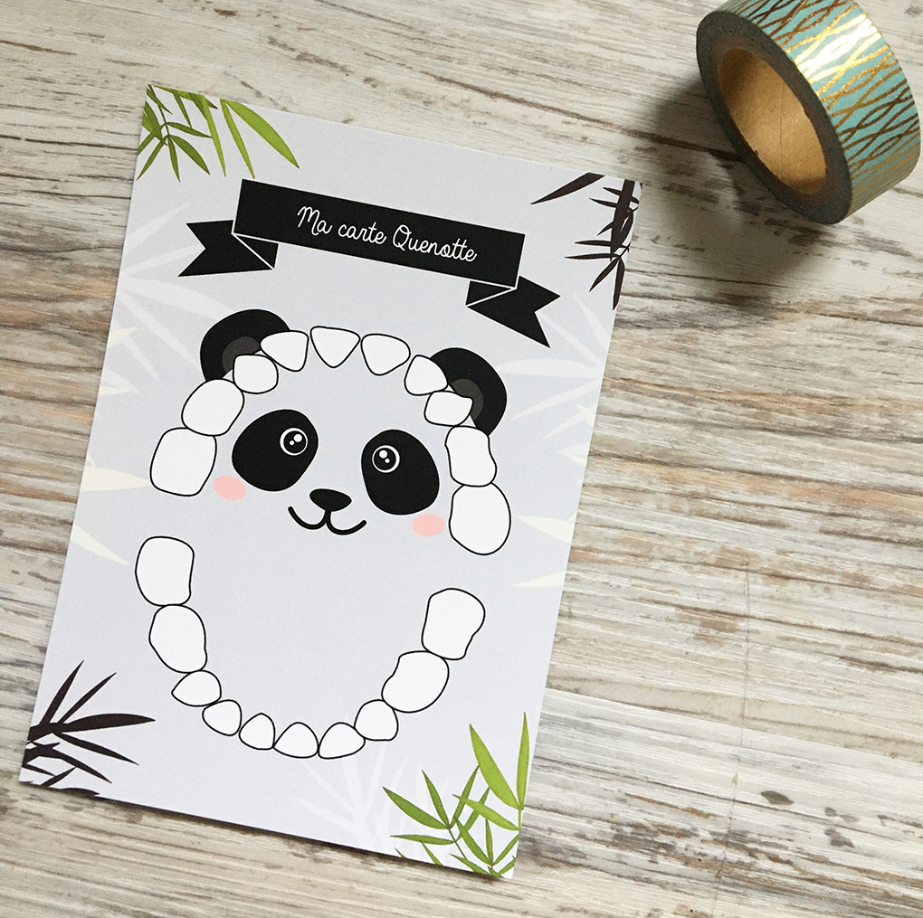 Cartes quenottes Panda - perte de dent