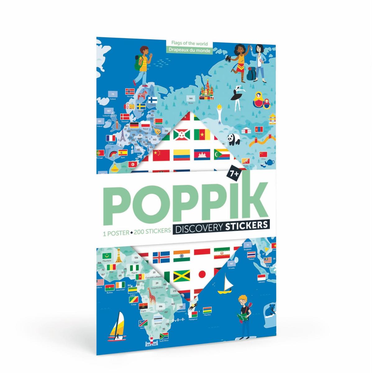 Poster en stickers – Les Drapeaux Poppik (6-12 ans)