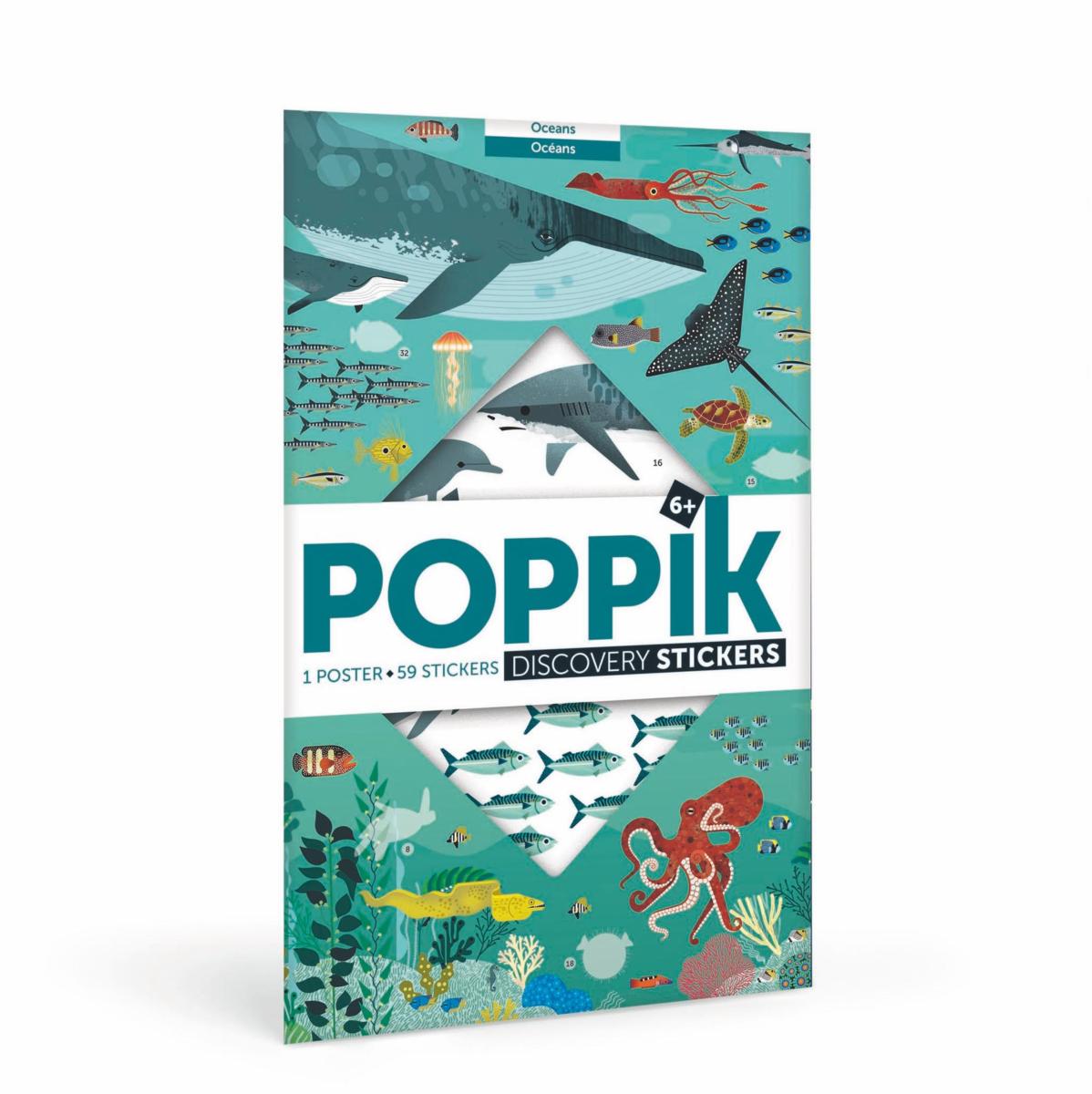 Poster en stickers – Les animaux de l'Océan Poppik